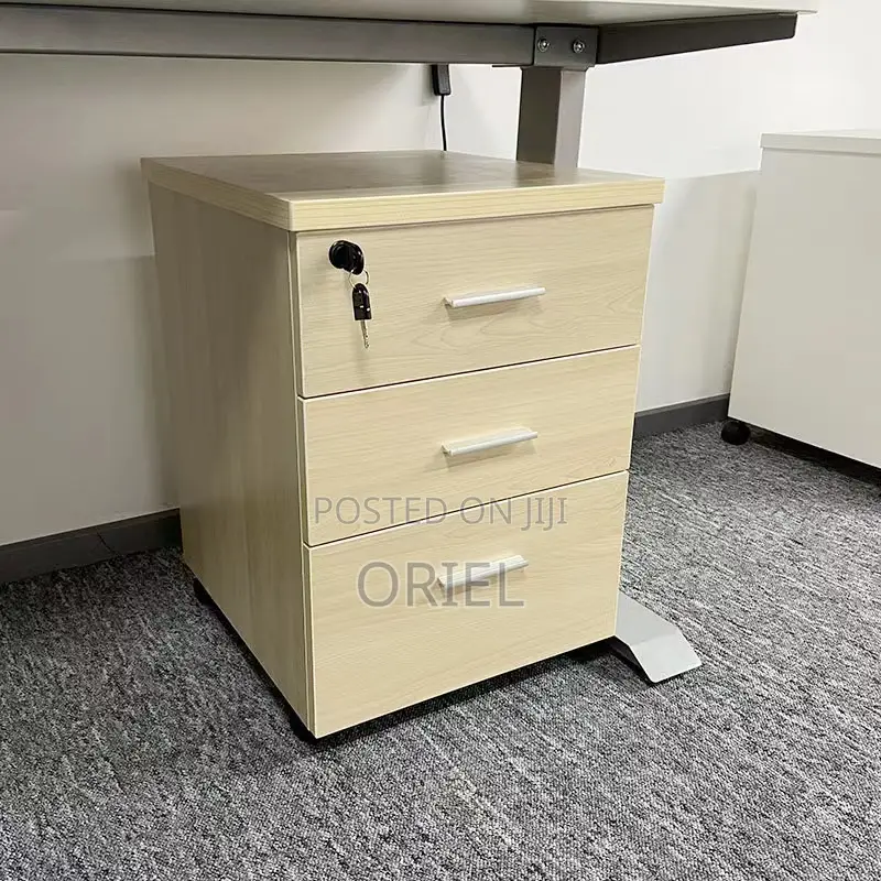 Office Filing Cabinet : 3-Drawer Wooden Office Pedestal Cabinet