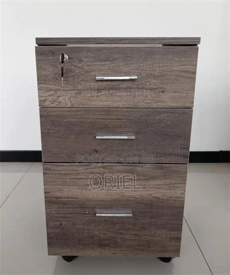 Office Filing Cabinet : 3-Drawer Wooden Office Pedestal Cabinet