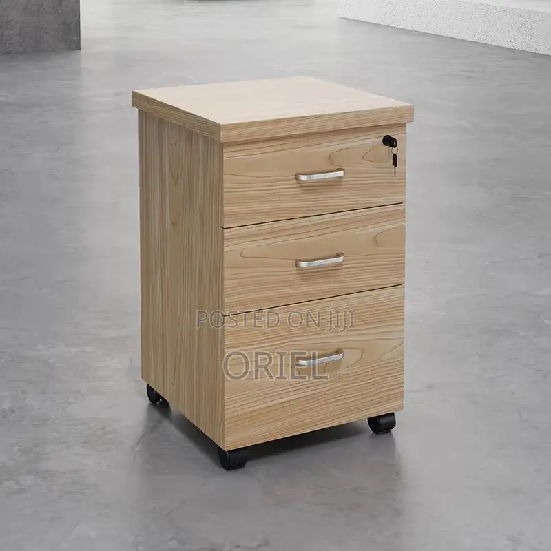 Office Filing Cabinet : 3-Drawer Wooden Office Pedestal Cabinet