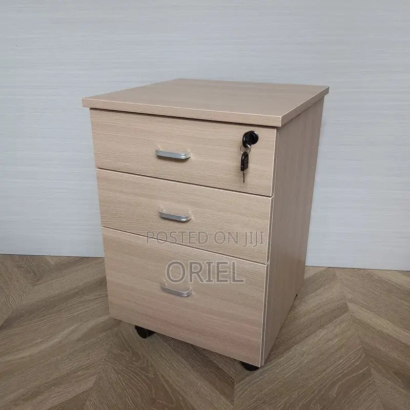 Office Filing Cabinet : 3-Drawer Wooden Office Pedestal Cabinet