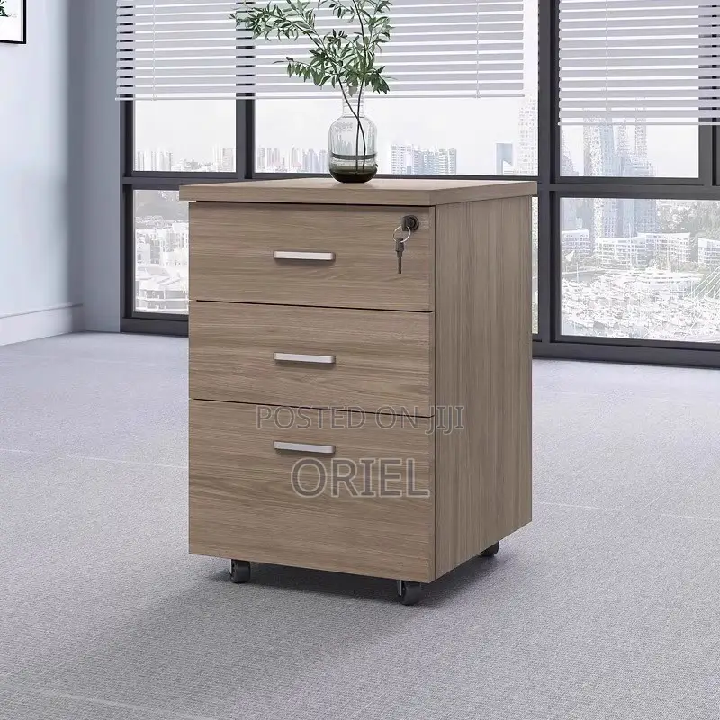 Office Filing Cabinet : 3-Drawer Wooden Office Pedestal Cabinet