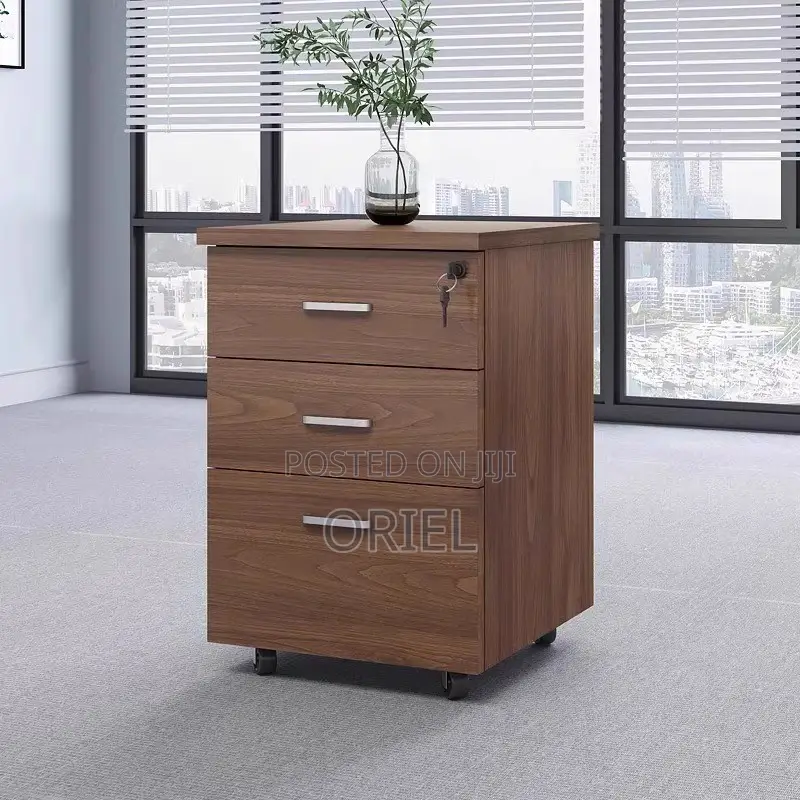 Office Filing Cabinet : 3-Drawer Wooden Office Pedestal Cabinet