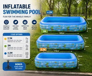 Inflatable 2.1m Swimming Pool Foldable Kids Water Play Pool