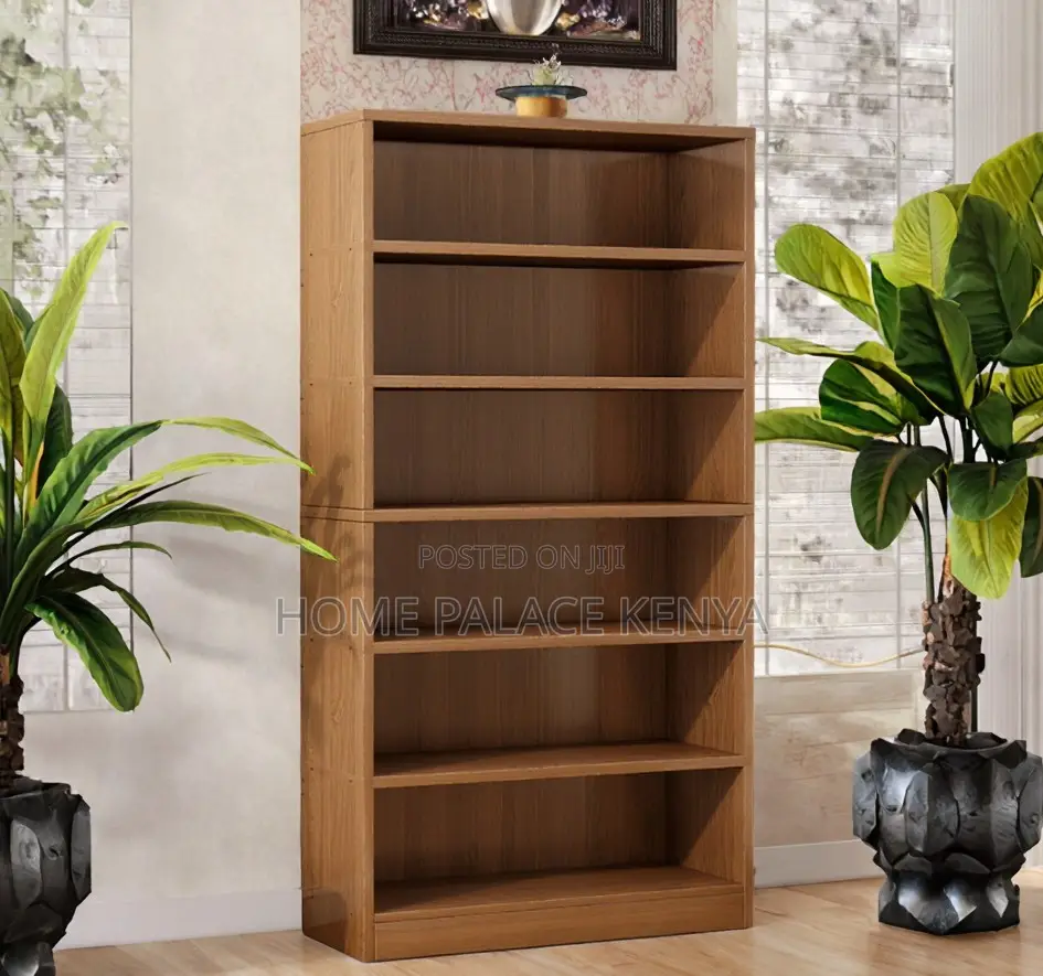 Book Case: Multi-Layer 6-Tier MDF Bookshelf Wooden Storage