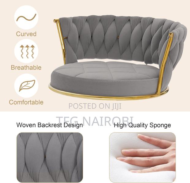 Vecelo Store Vc12g Luxury Grey Gold Swivel Bar Stools - thumbnail 5