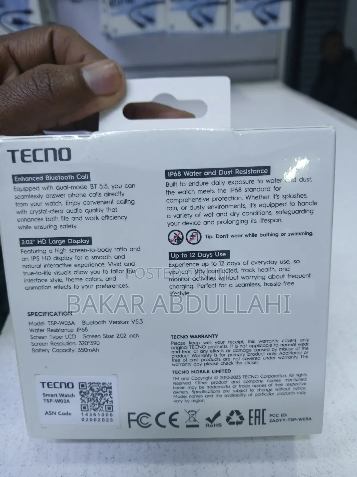 Tecno Watch 3 Active
