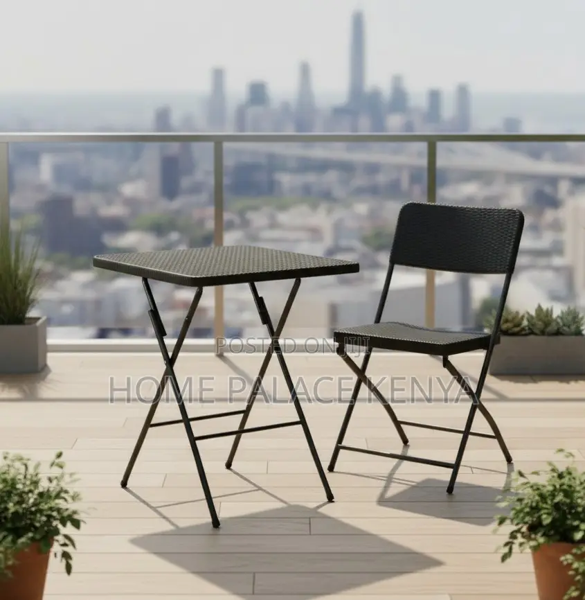 Plastic Table: Portable Plastic Rattan Style Square Foldable Table