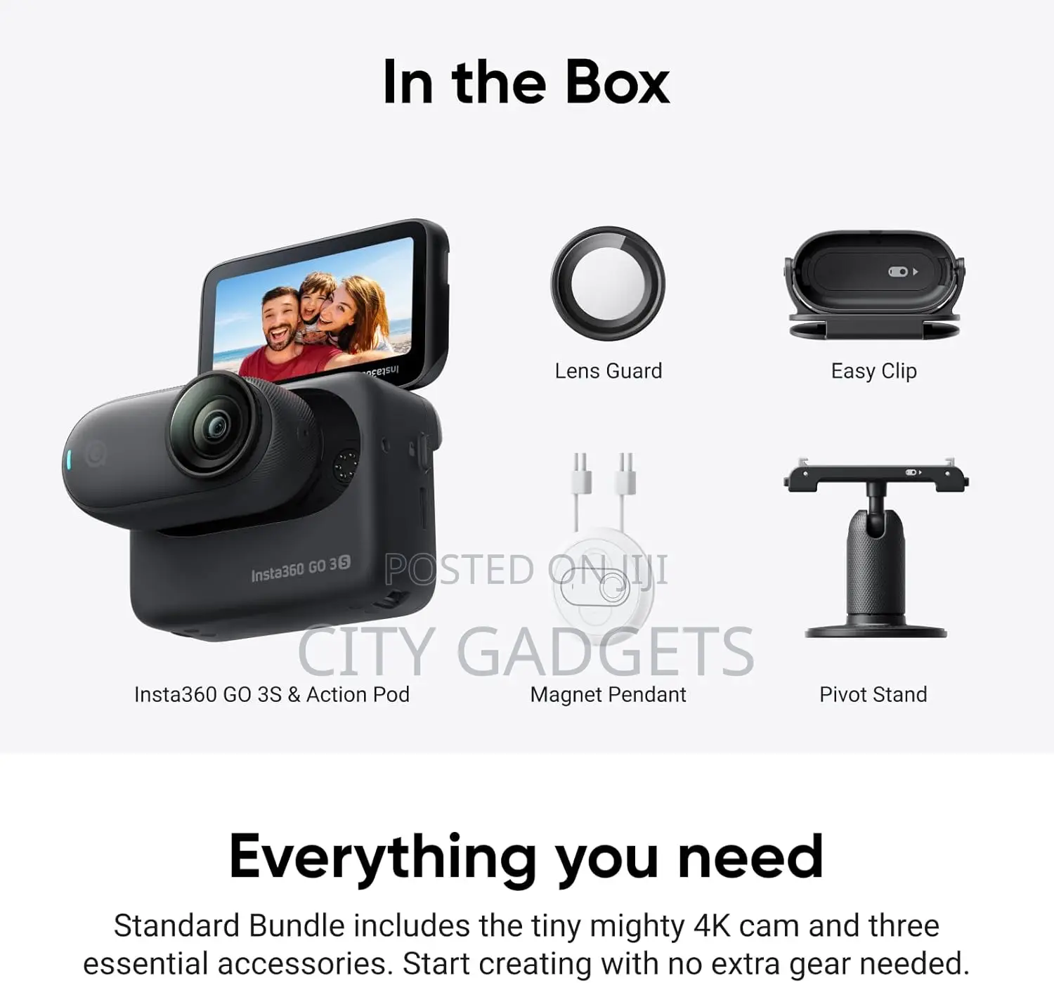 Insta360 Go 3s - 128 Gb Black Tiny Portable Vlogging Camera