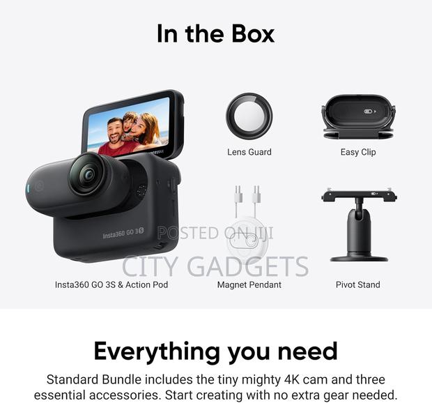 Insta360 Go 3s - 128 Gb Black Tiny Portable Vlogging Camera - thumbnail 3