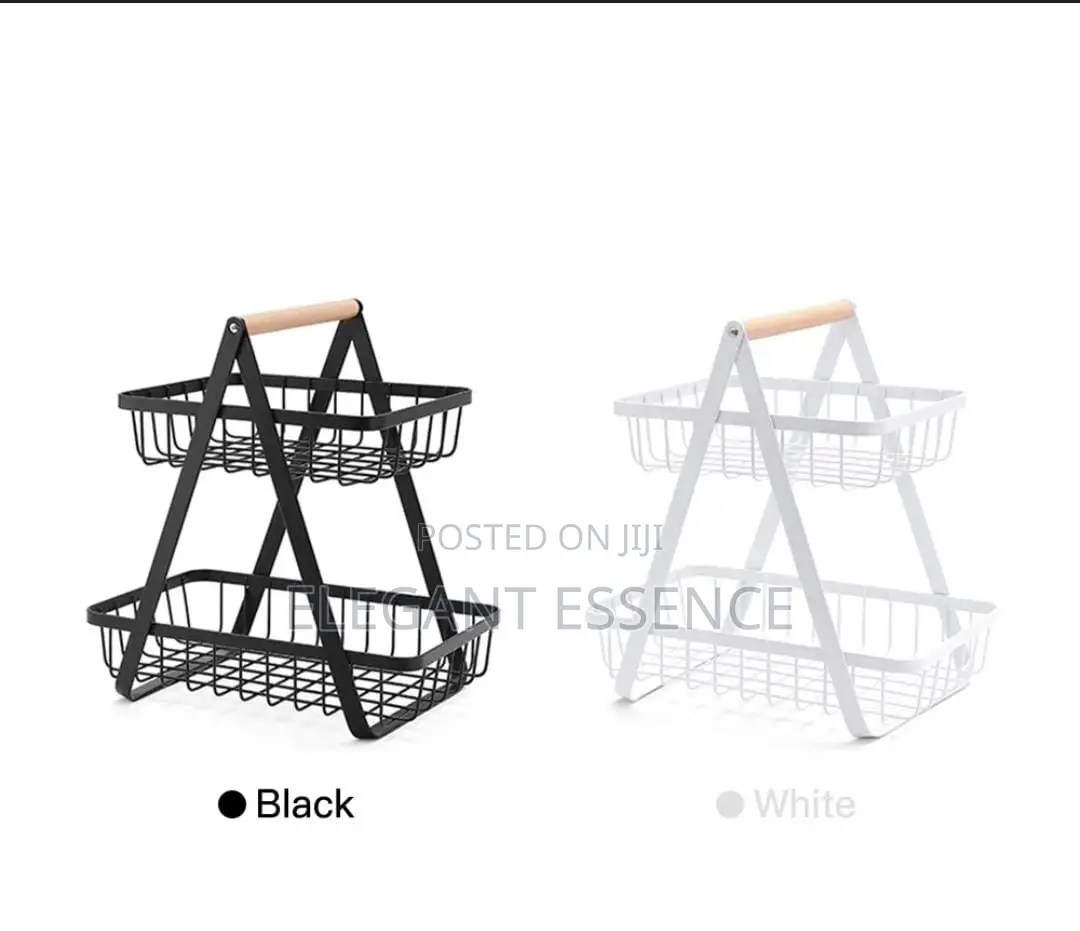 Triangular 2 Layer 2 Tier Metallic Mesh Fruit Basket