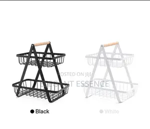 Triangular 2 Layer 2 Tier Metallic Mesh Fruit Basket