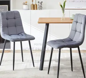 Dining Chair: Nordic Luxury Velvet Dining Chair With Metal Legs