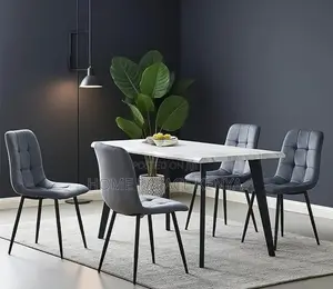 Dining Chair: Nordic Luxury Velvet Dining Chair With Metal Legs