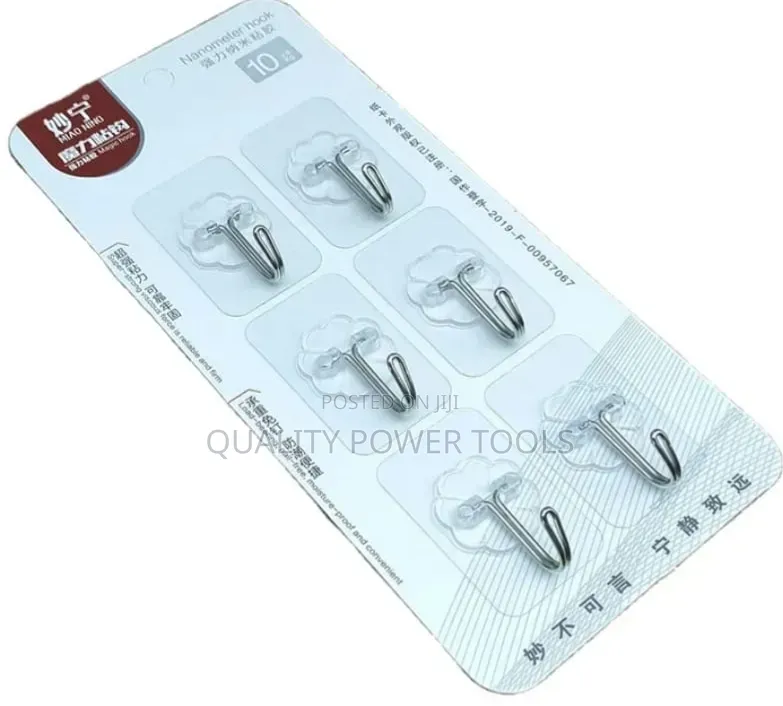 6-Piece Heavy-Duty Transparent Wall Hooks - Waterproof Self-Adhesive