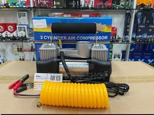 Portable 12v 2_cylinder Air Compressor Uses Battery or Cigar Port Powe