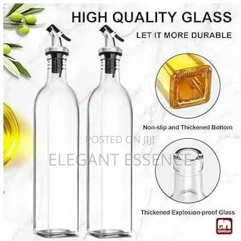 High Quality 2in1 Glass Oil Dispenser Pack of 2pcs, 580ml Each