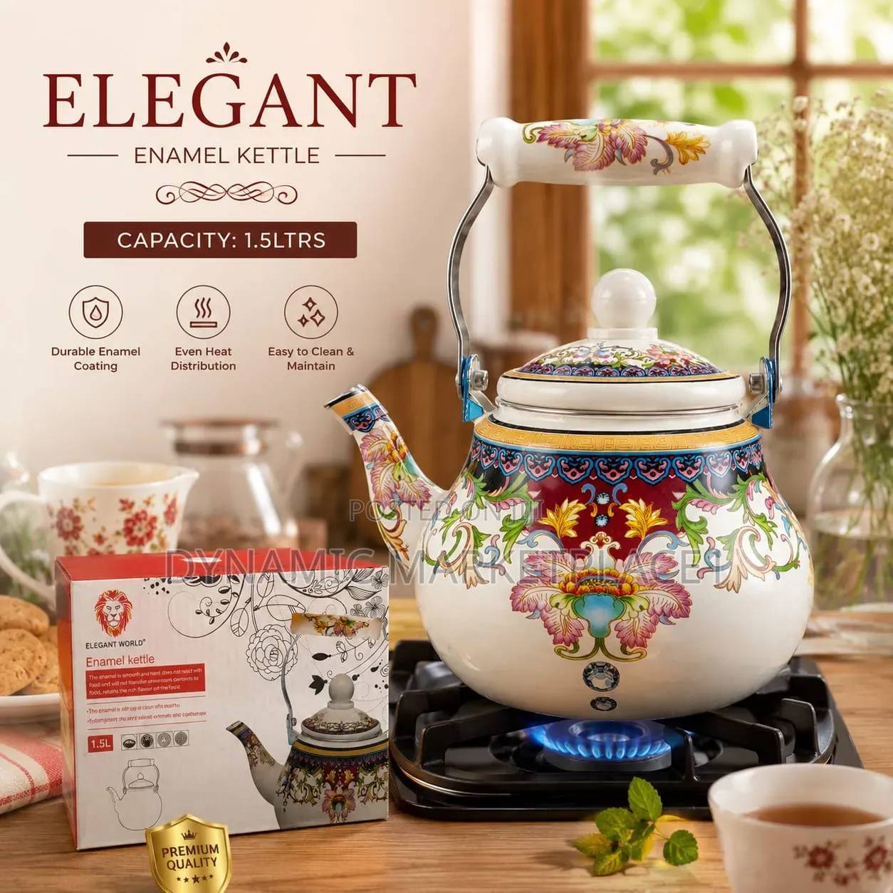 Elegant Enamel Kettle