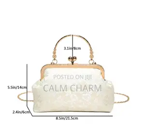 Elegant Vintage Clutch Bag With Chain –Floral Satin Handbag for Women