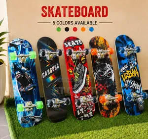 Color Printed Skateboard Complete Cruiser Board With Rubber Wheels
