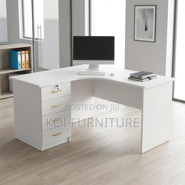 Office Desk : 1.2m Modern White L-Shaped Office Desk - thumbnail 5