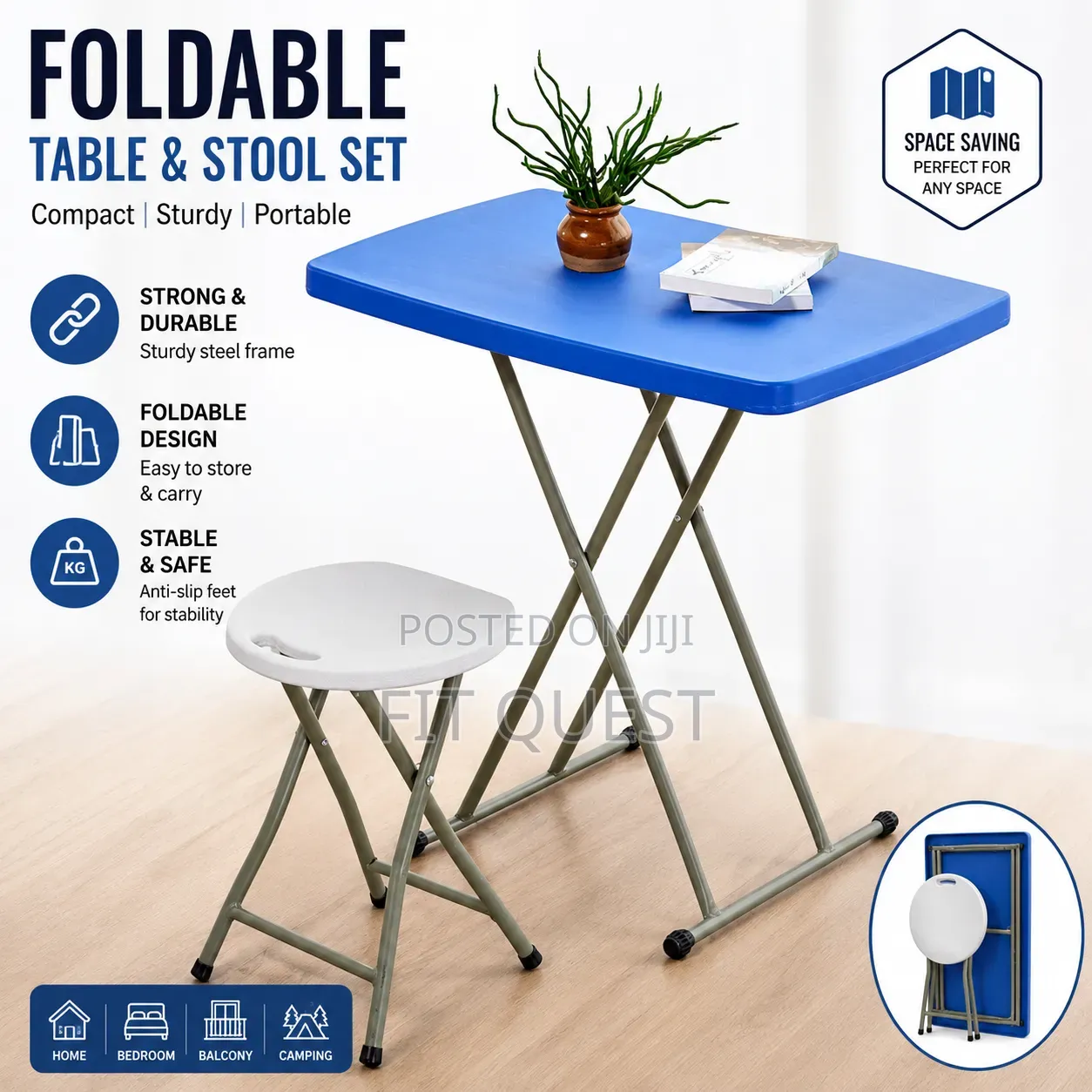 Portable Adjustable Height Snack Table for Camping,Picnic,Outdoo/Indoo