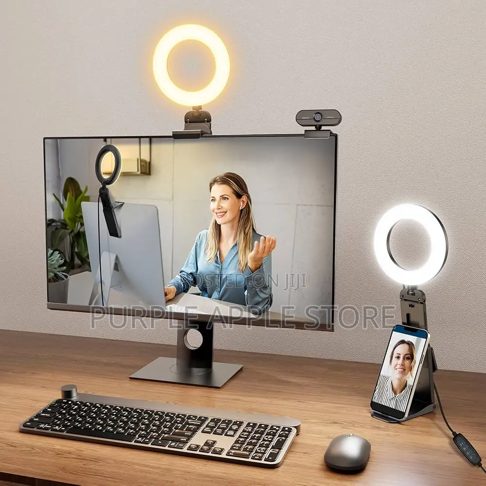 5′′ Ring Light With Multi-Functional Stand for Zoom, Phone Monitor