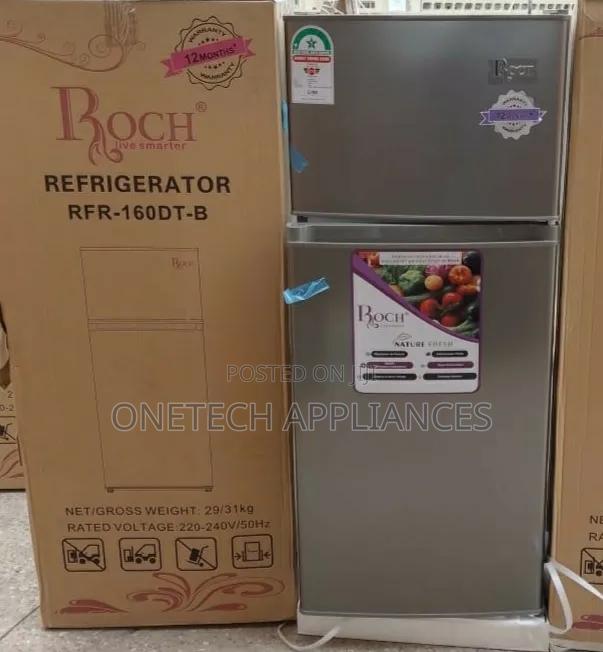 Roch RFR-160dt-B Double Door Fridge 120l - Silver, Silent Operation