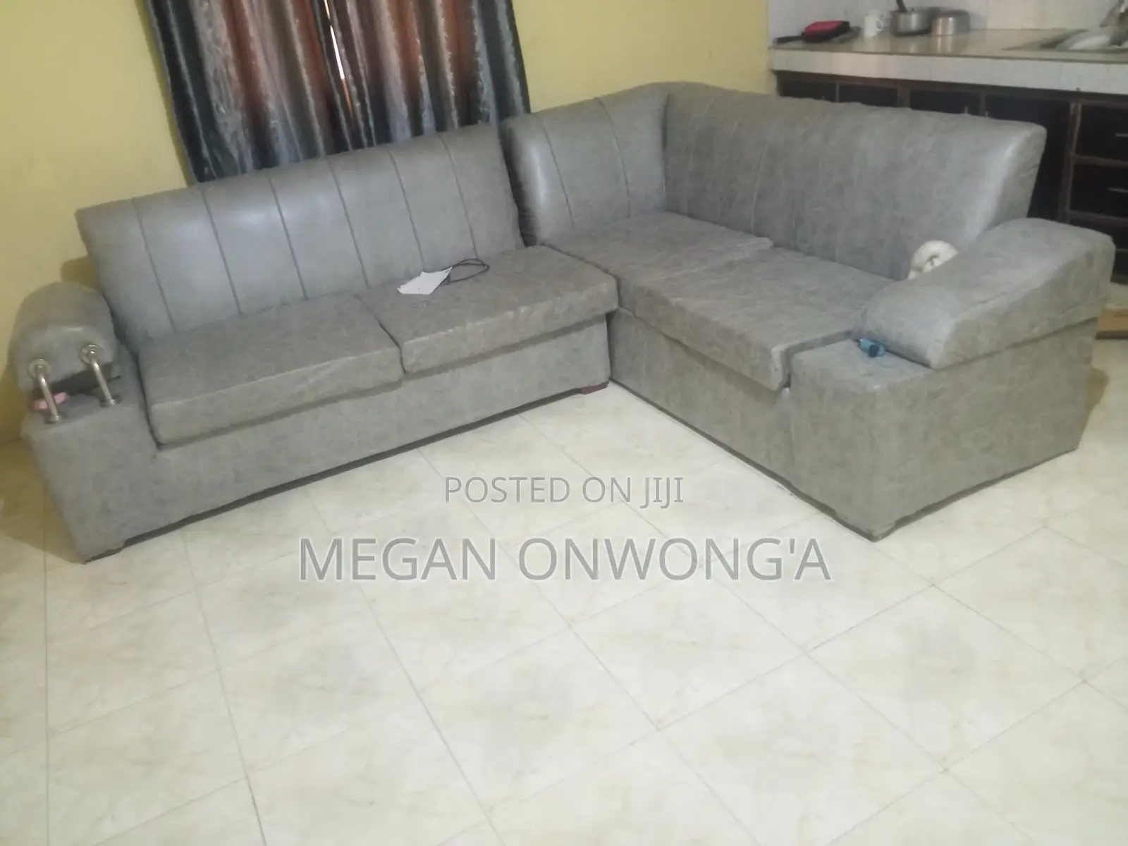 Leather L Couch