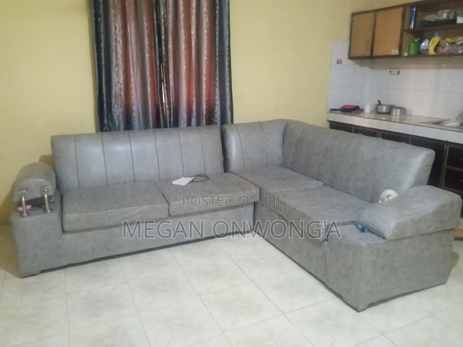 Leather L Couch