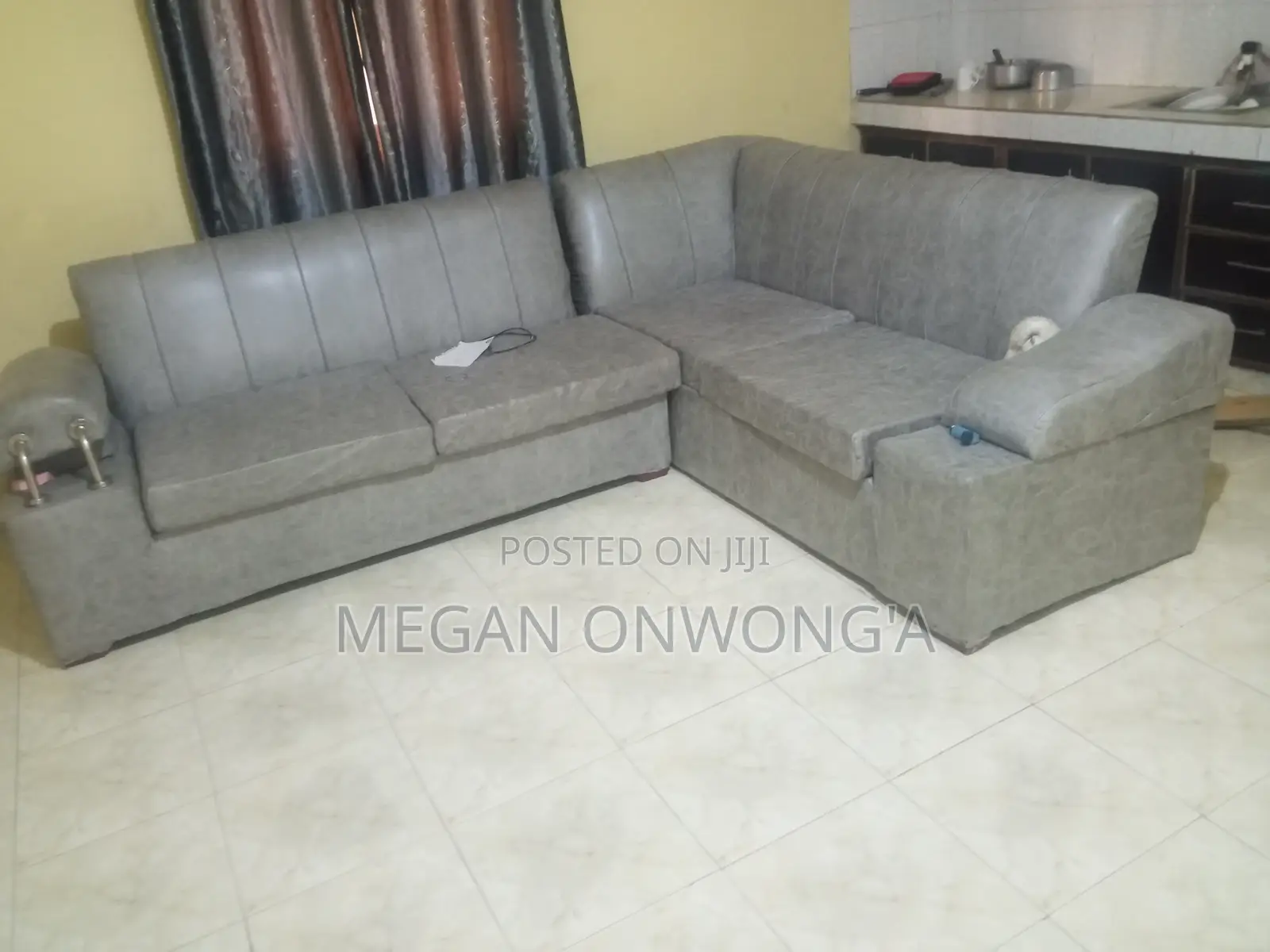 Leather L Couch