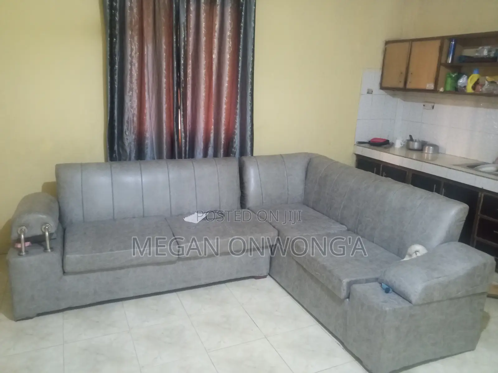 Leather L Couch
