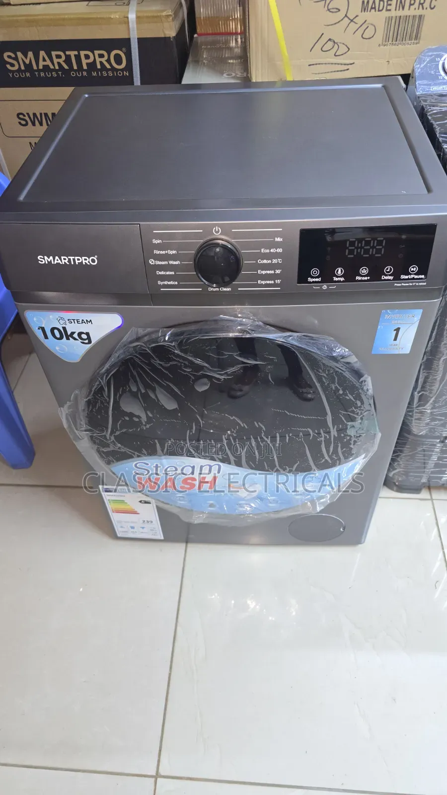10kgs Smartpro Frontload Wash and Spin Washing Machine