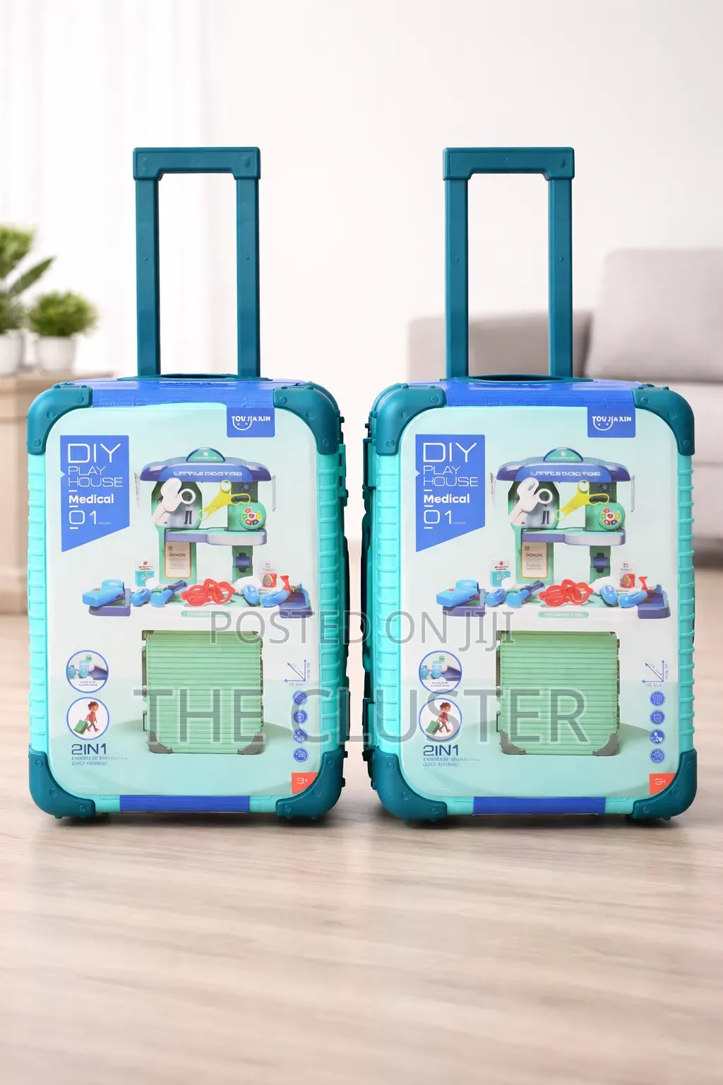Kids Diy Doctor Play House Medical Kit Trolley Suitcase Toy Set – 2in1