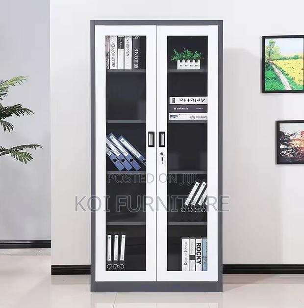 Office Cabinet : Sleek Grey and White Metal Filing Cabinet