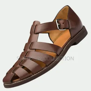 Men's Chestnut Leather Fisherman Sandals