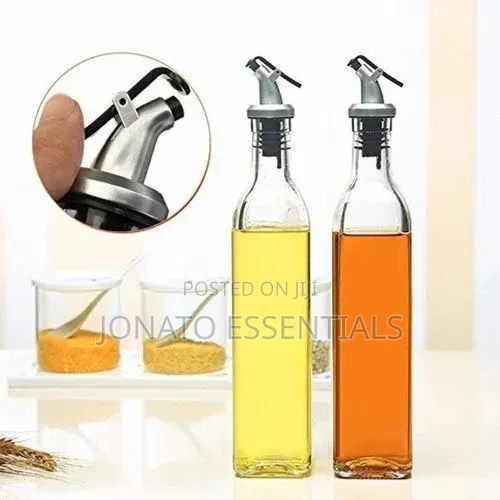 2in1 Glass Oil Dispenser Bottles Pack of 2 (580ml)