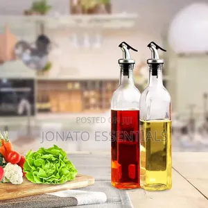 2in1 Glass Oil Dispenser Bottles Pack of 2 (580ml)
