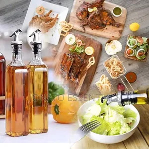 2in1 Glass Oil Dispenser Bottles Pack of 2 (580ml)