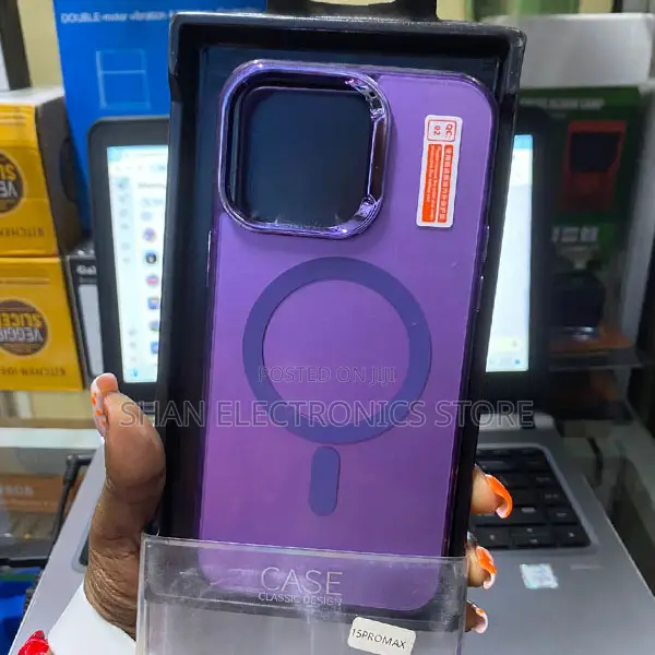 iPhone 15 Pro Max Magnetic Clear Case With Magsafe Purple