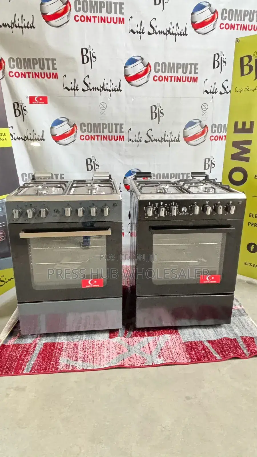 BJS Standing Cookers 60x60cm 3 Gas Burners and 1 Electric Hot Plate.