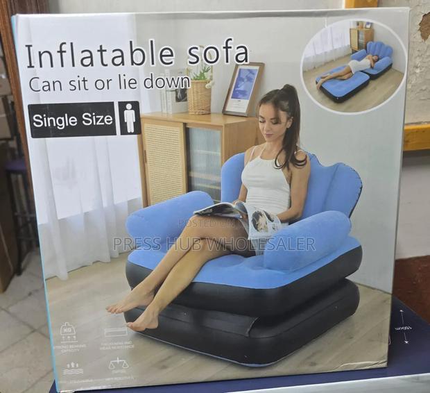 Inflatable Sofa Bed With a Flocked Surface - main view