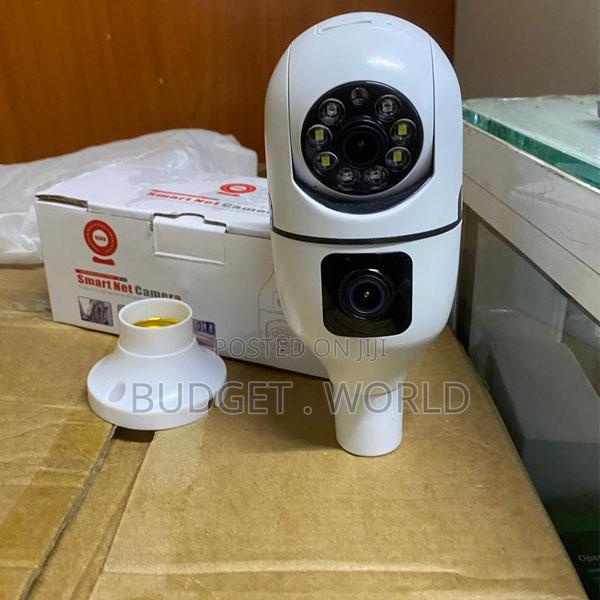 2mp Wifi Bulb Camera Dual Lens Security System With Mobile Monitoring
