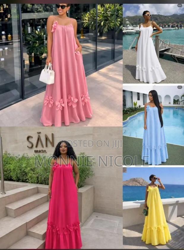 Long Plain Flowy Summer Dress - thumbnail 2