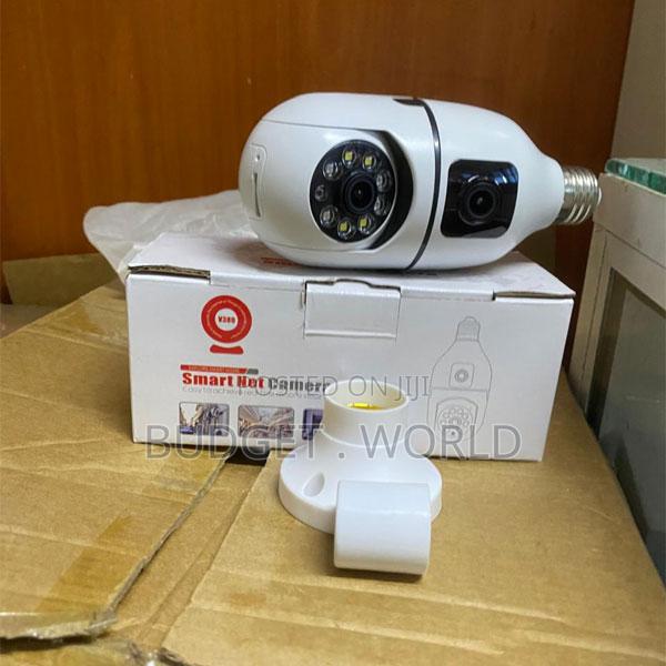 Indoor Outdoor Smart Bulb Camera With Dual Hd Lenses and Two-Way Audi