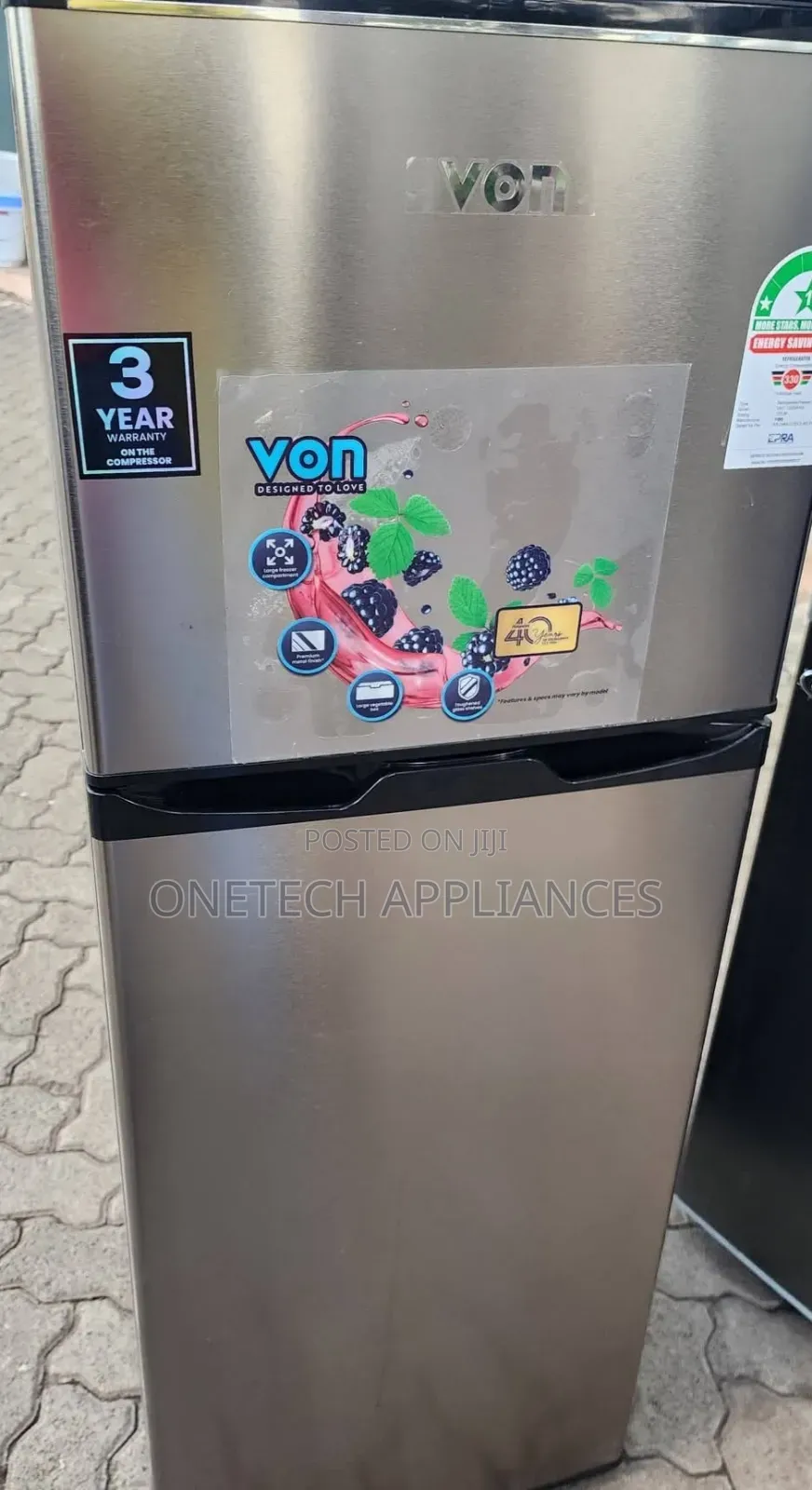 Von 138 Litres Double Door Refrigerator