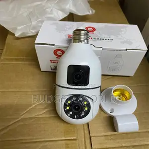 Smart Dual Lens Light Bulb Camera With Motion Alerts and Night Vision