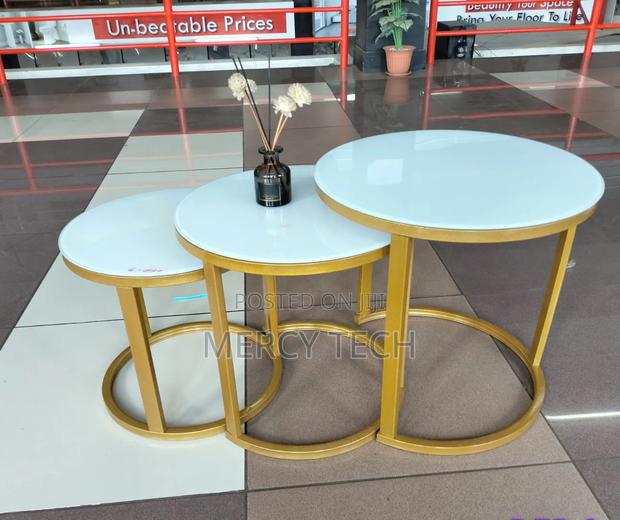 3-in-1 Executive Glass Effect Marble Table (Dfb-9)