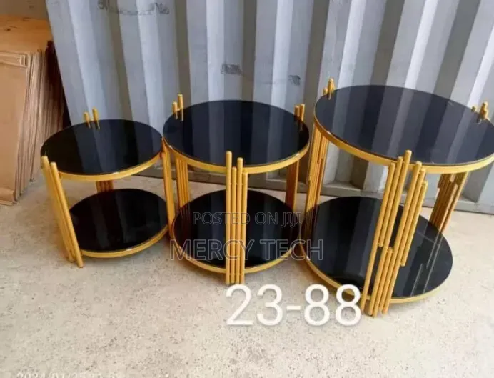 3-in-1 Executive Glass Effect Marble Table