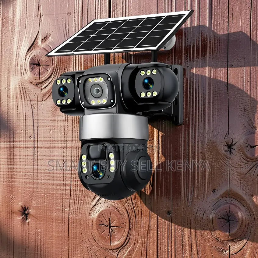 24/7 Monitoring Human Detection 4g PTZ Three Lens Solar Camera