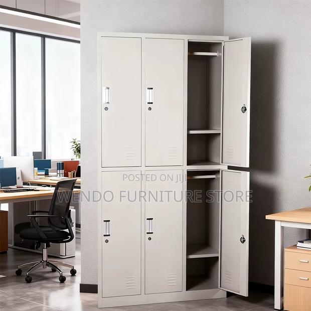 Office Cabinet; Steel Grey White Style Cabinet With 4 Drawers